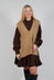 V-Neck Knitted Vest in Camel