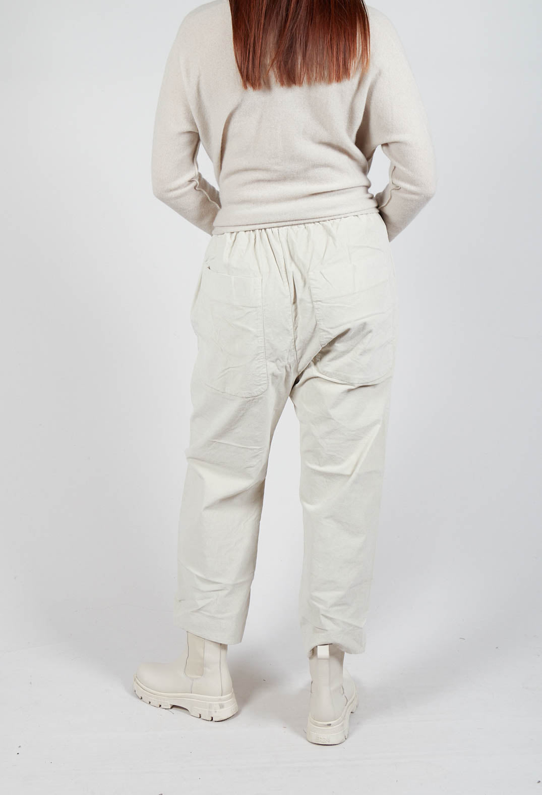 Velevt Braghe Trousers in Off White