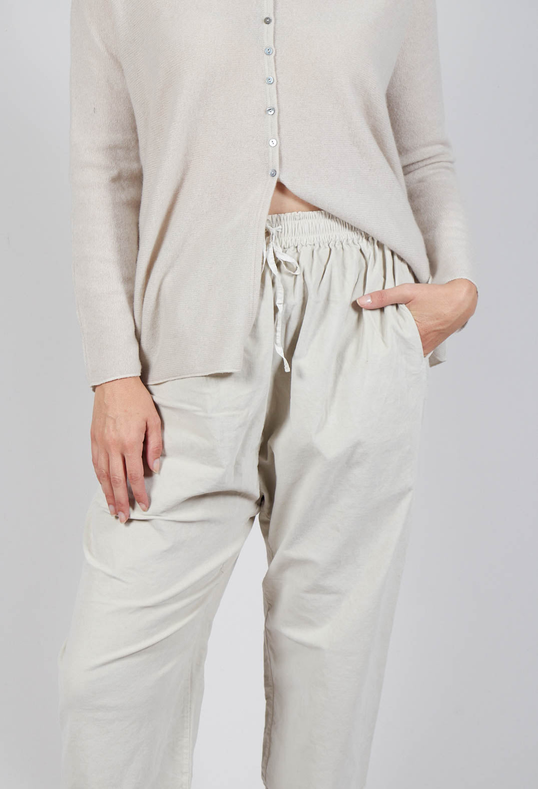 Velevt Braghe Trousers in Off White