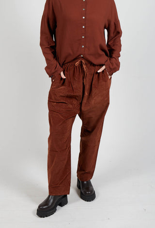 Velevt Braghe Trousers in Rust