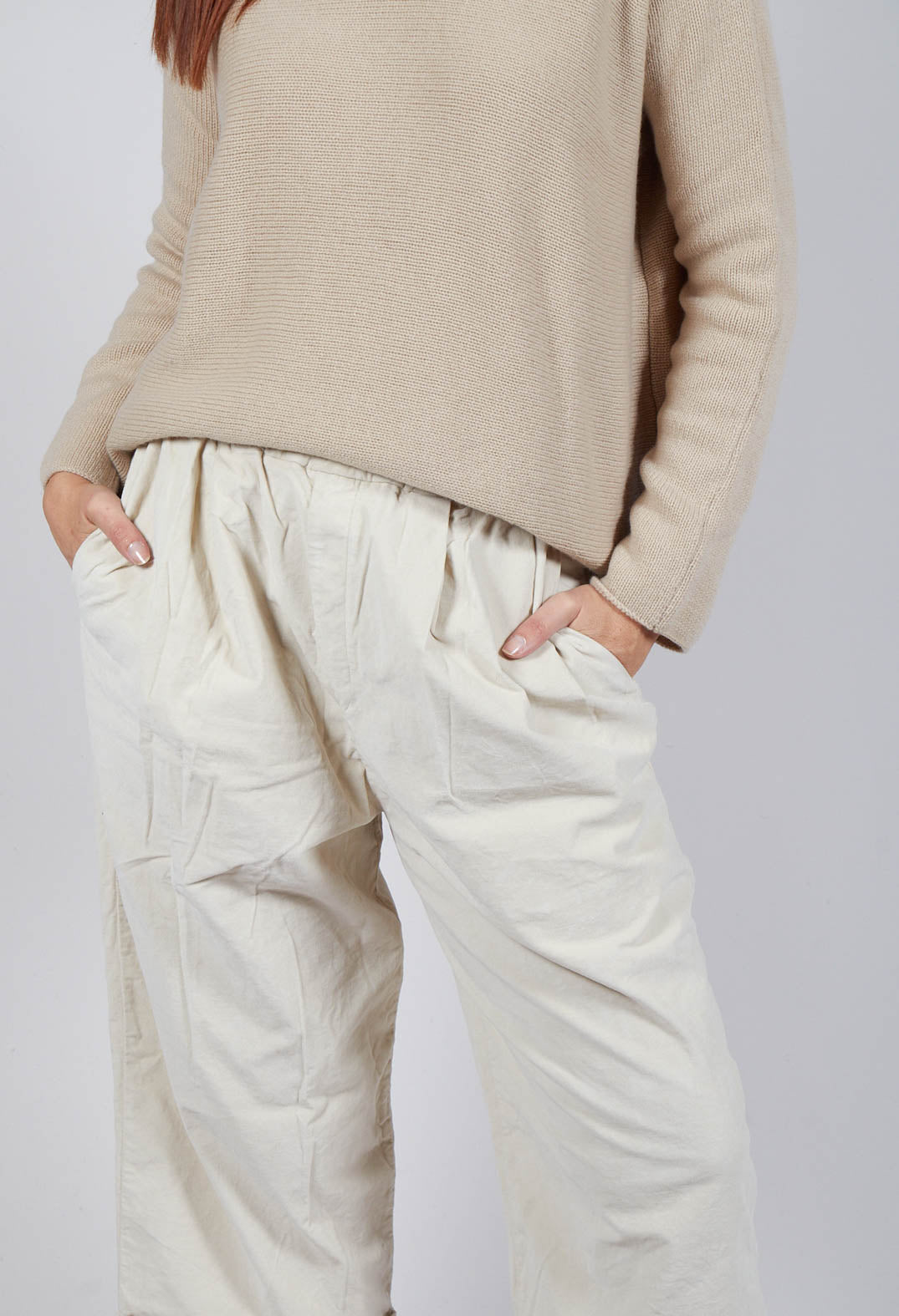 Velvet Bragoni Trouser in Off White