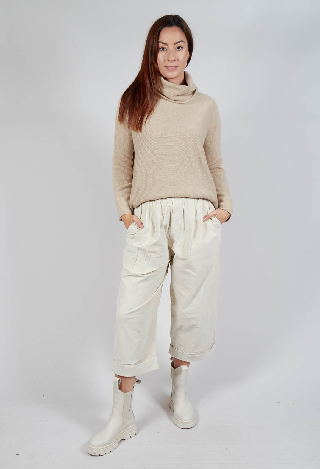 Velvet Bragoni Trouser in Off White