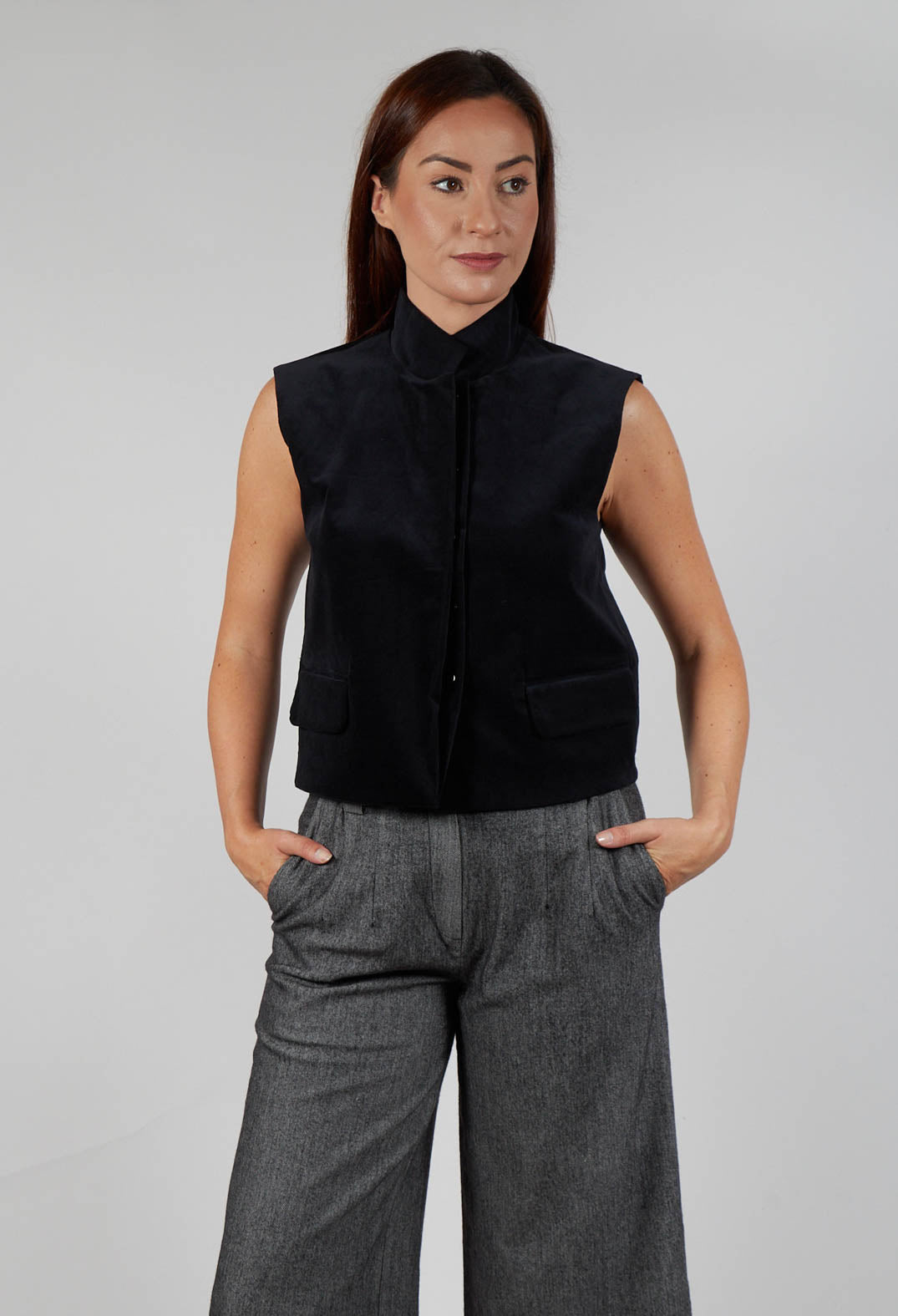 Velvet Gillet in Black