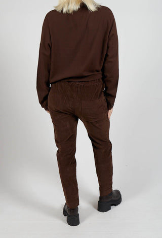 Velvet Slim Trousers in Coffee