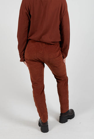 Velvet Slim Trousers in Rust