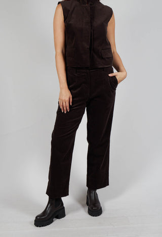 Velvet Straight Leg Trousers in Chocolate