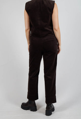 Velvet Straight Leg Trousers in Chocolate