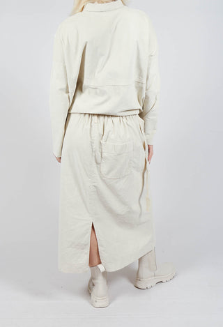 Velvet Wrap Skirt in Off White