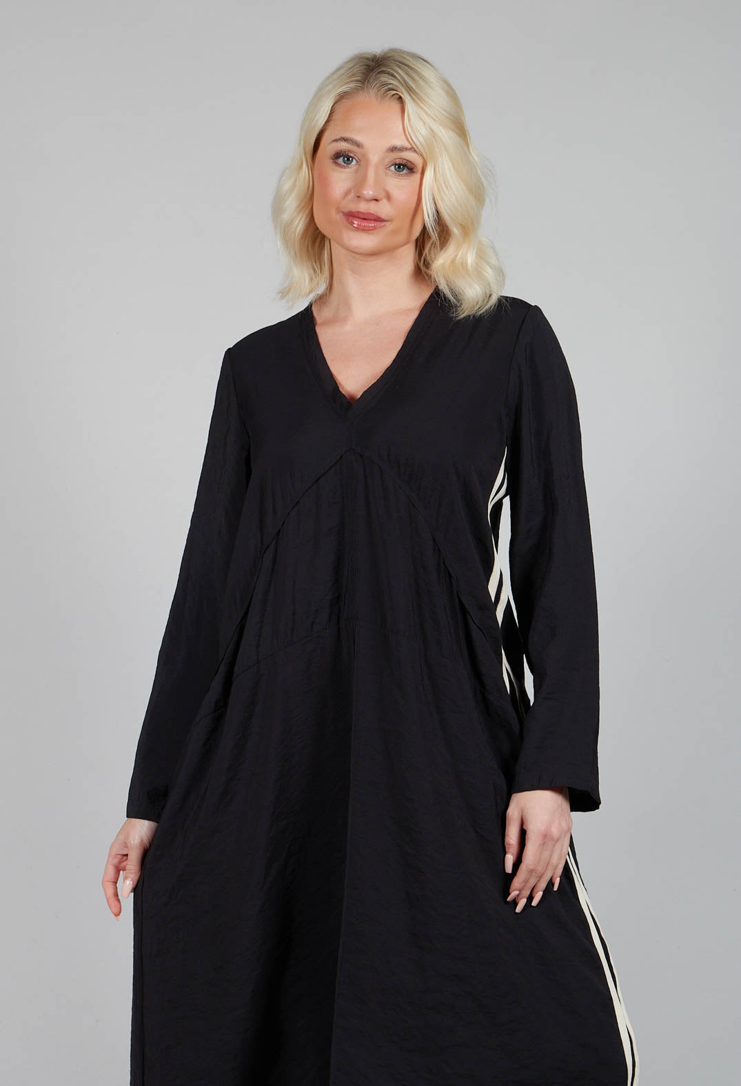 Vertical Stripe Dress in Black