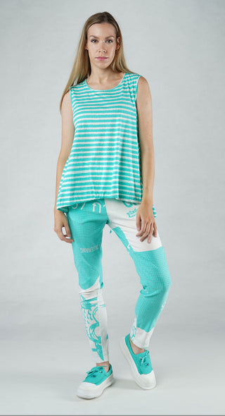 PRE-ORDER - Vest Top with Drawstring Hem in Malibu Print (Pictured in Aqua Print)