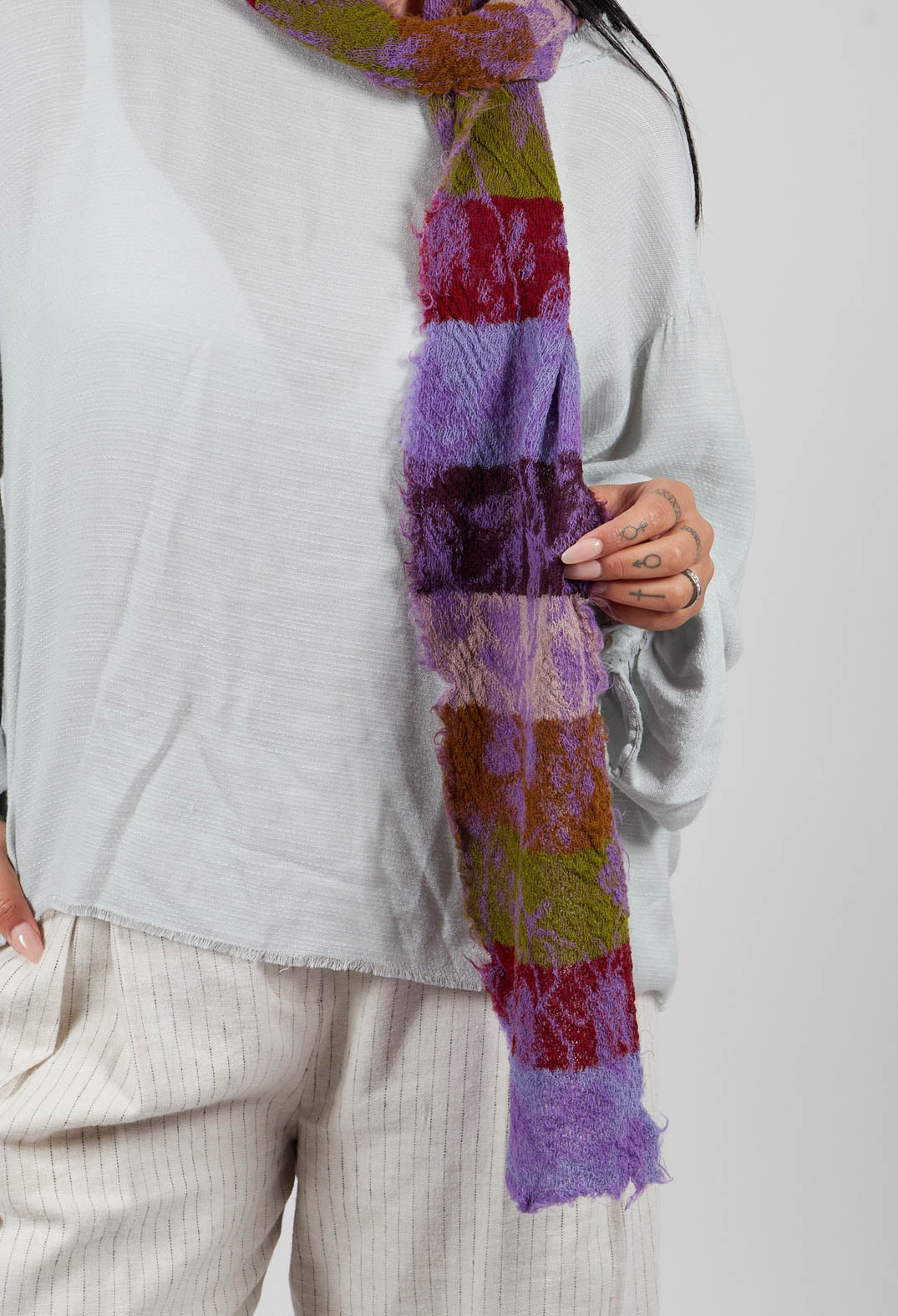 Vibrant Wool Scarf in Iris