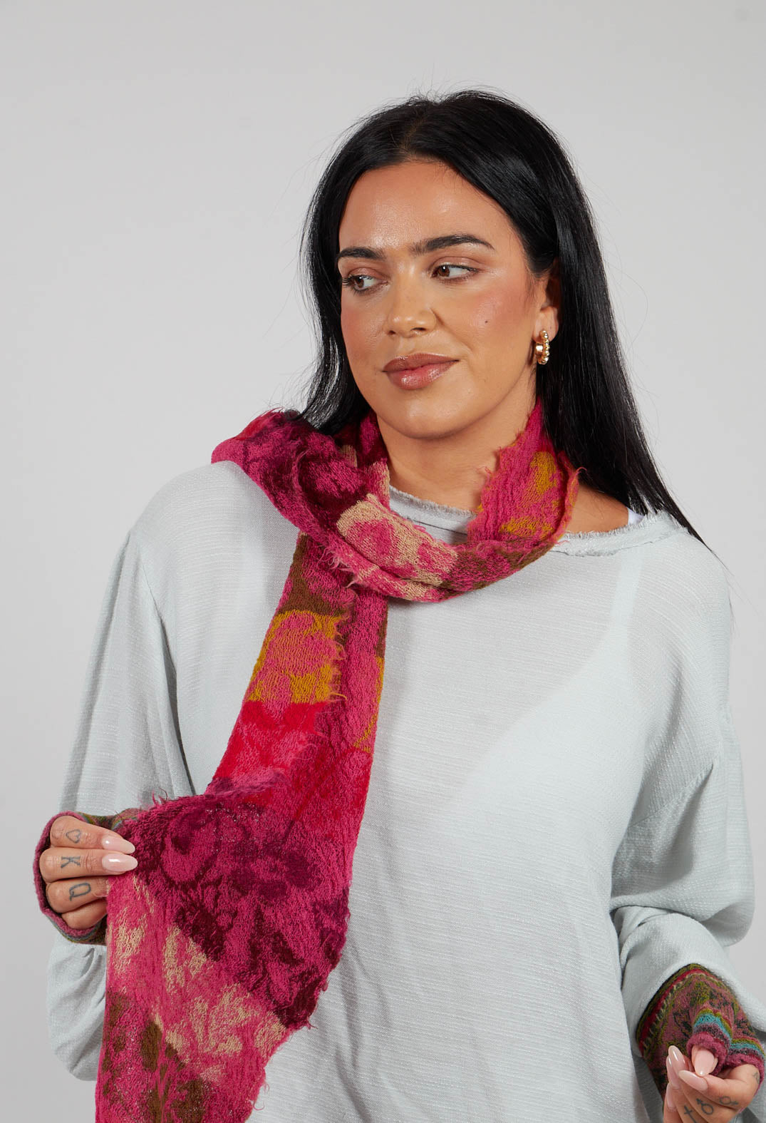 Vibrant Wool Scarf in Orchid