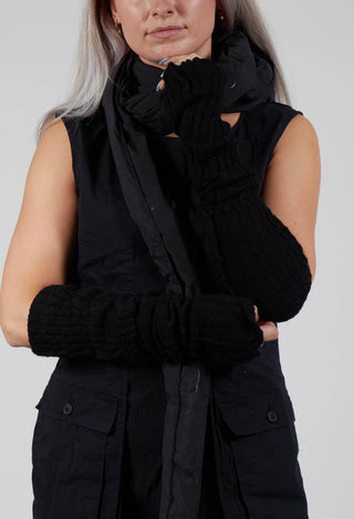 Virgin Wool Arm Warmers in Black