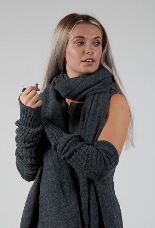 Virgin Wool Arm Warmers in Coal Mel