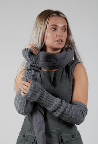 Virgin Wool Arm Warmers in Pencil Mel