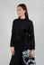 Waved Hem Peplum Jacket in Black