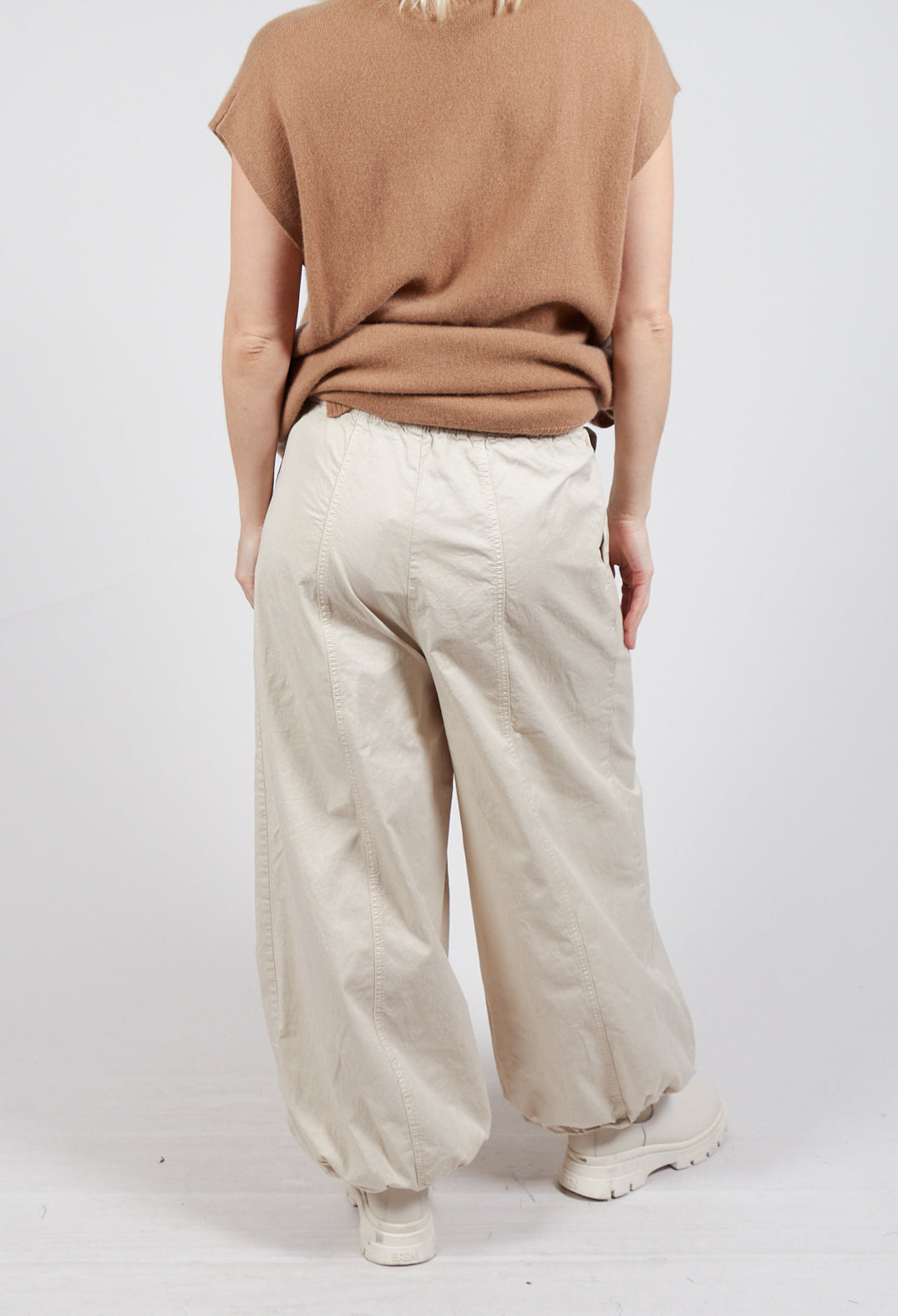 Wide Balloon Trousers in Sand