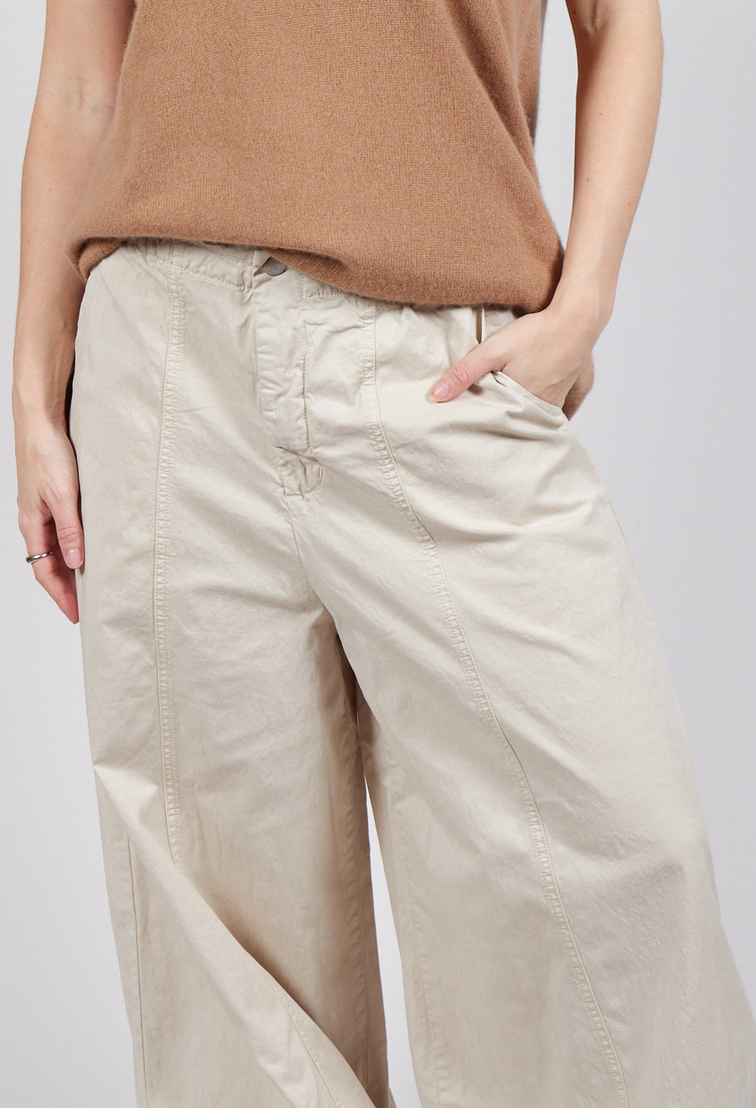 Wide Balloon Trousers in Sand