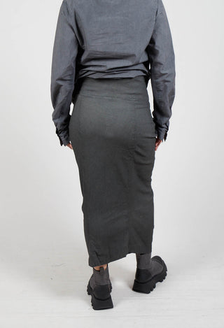 Wide Fabric Waistband Maxi Skirt in Coal Cloud