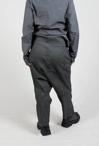 Wide Fabric Waistband Trousers in Coal Cloud