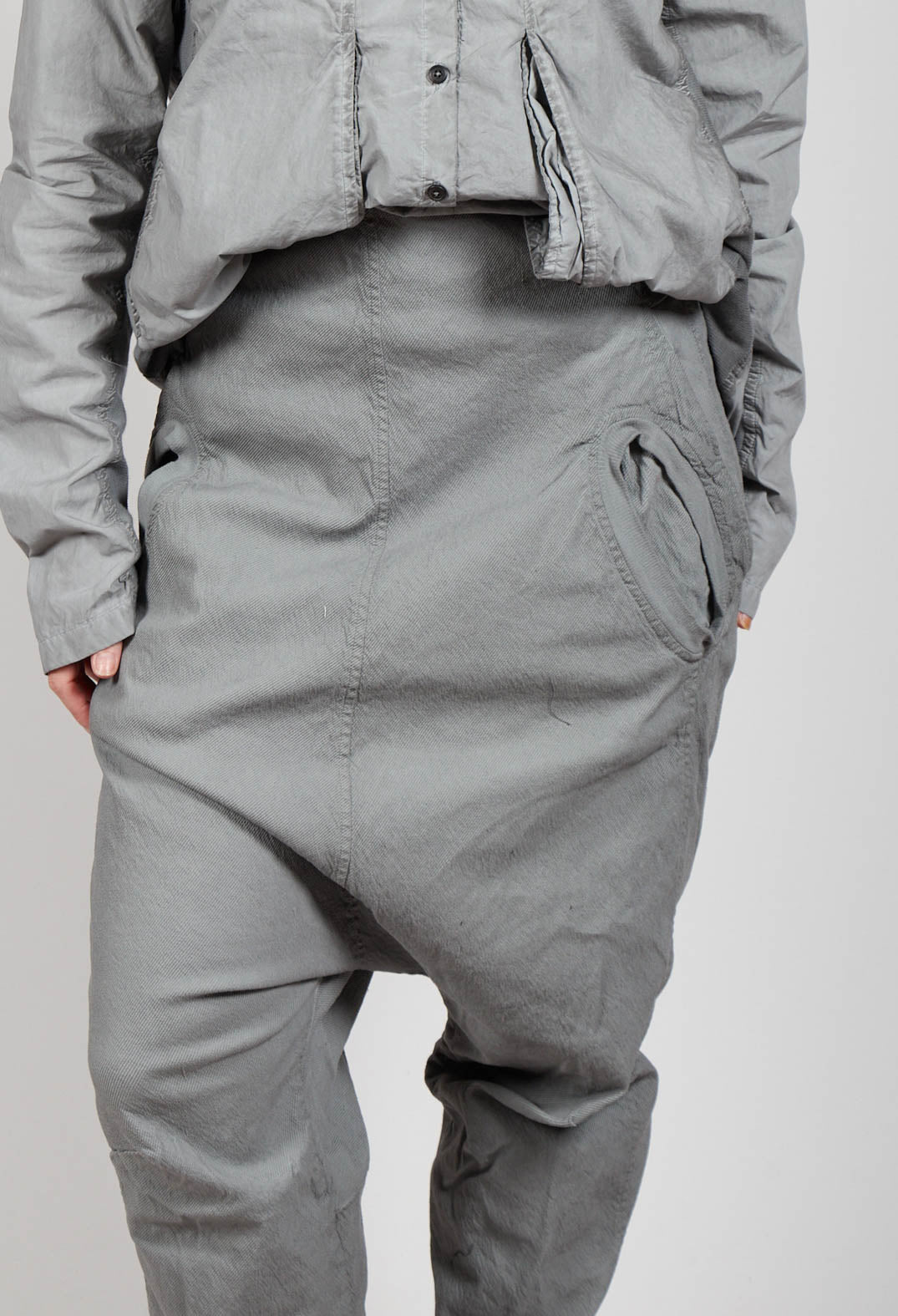 Wide Fabric Waistband Trousers in Pencil Cloud