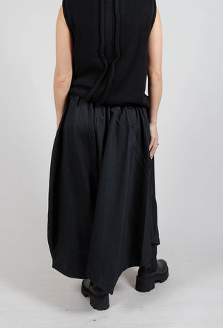 Wide Leg Culottes in Black Pinstripe