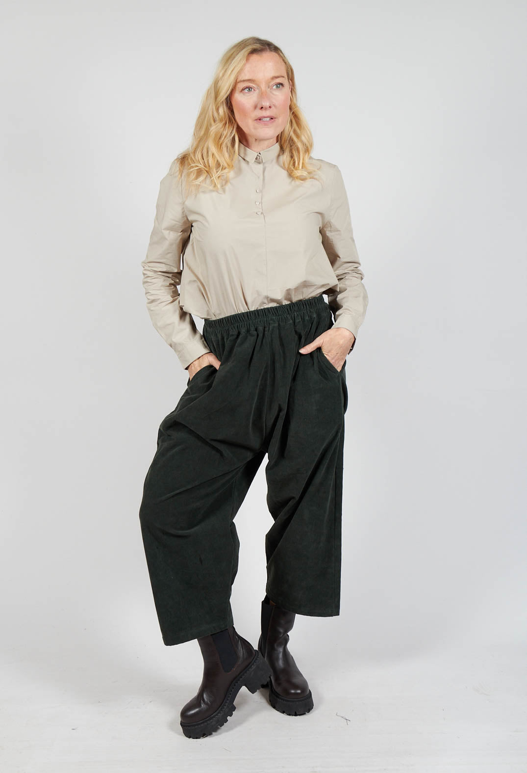 Wide Leg Culottes in Forest