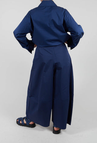 Wide Leg Trouser in Azure Blue