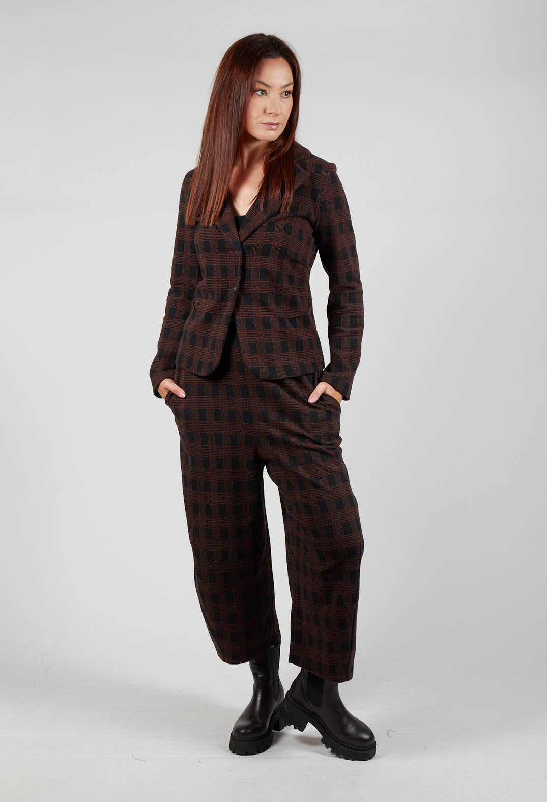 Wide Leg Trouser in Dotted Check