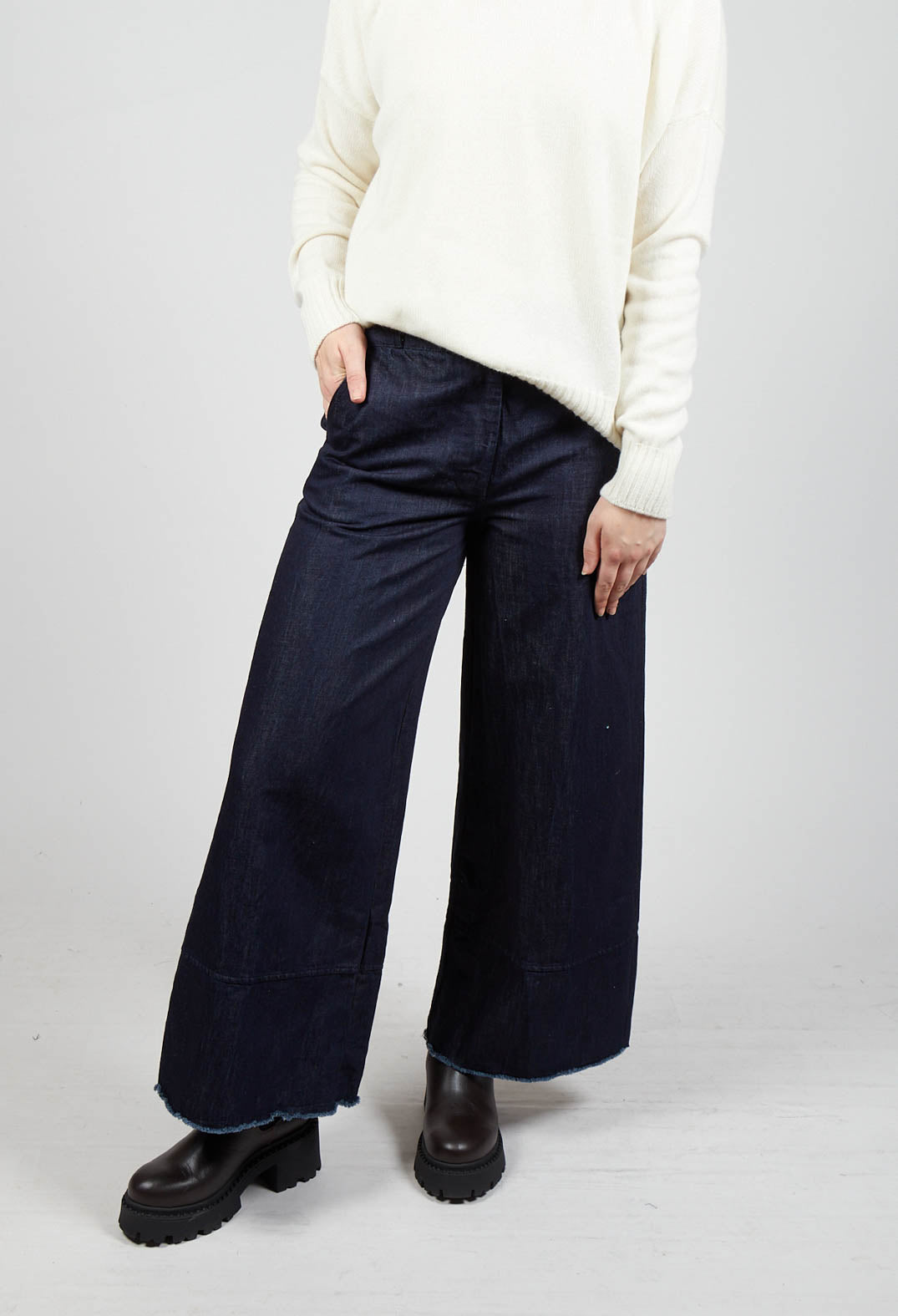 Wide Leg Trousers in Denim