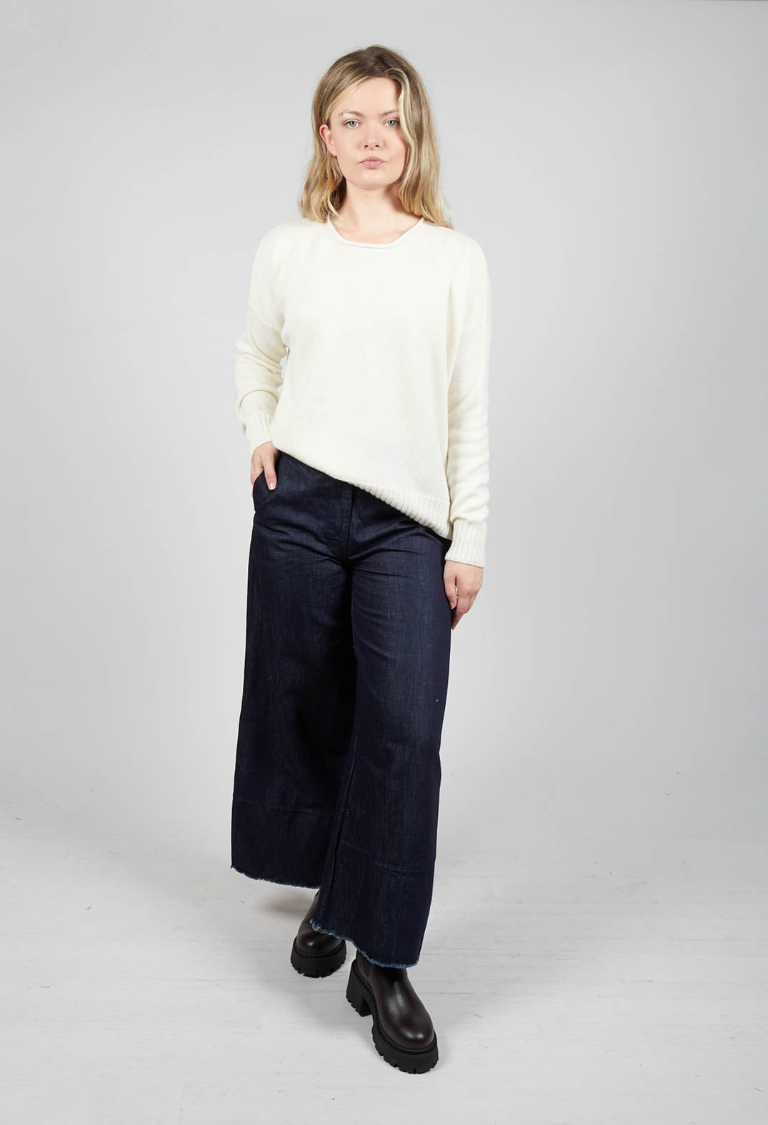 Wide Leg Trousers in Denim