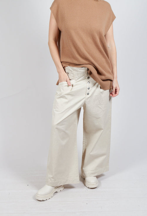 Wide Leg Trousers in Sand