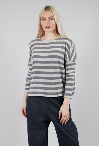 Wide Neck Boxy top in Riga Shadow