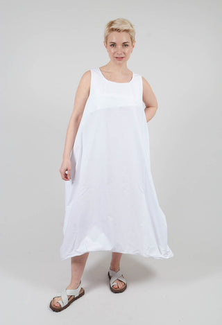 Wire Hem Dress in Off White