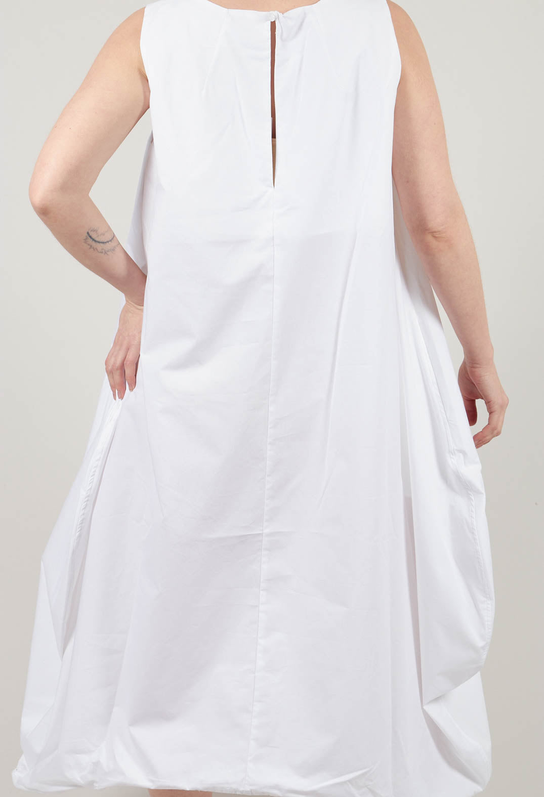 Wire Hem Dress in Off White