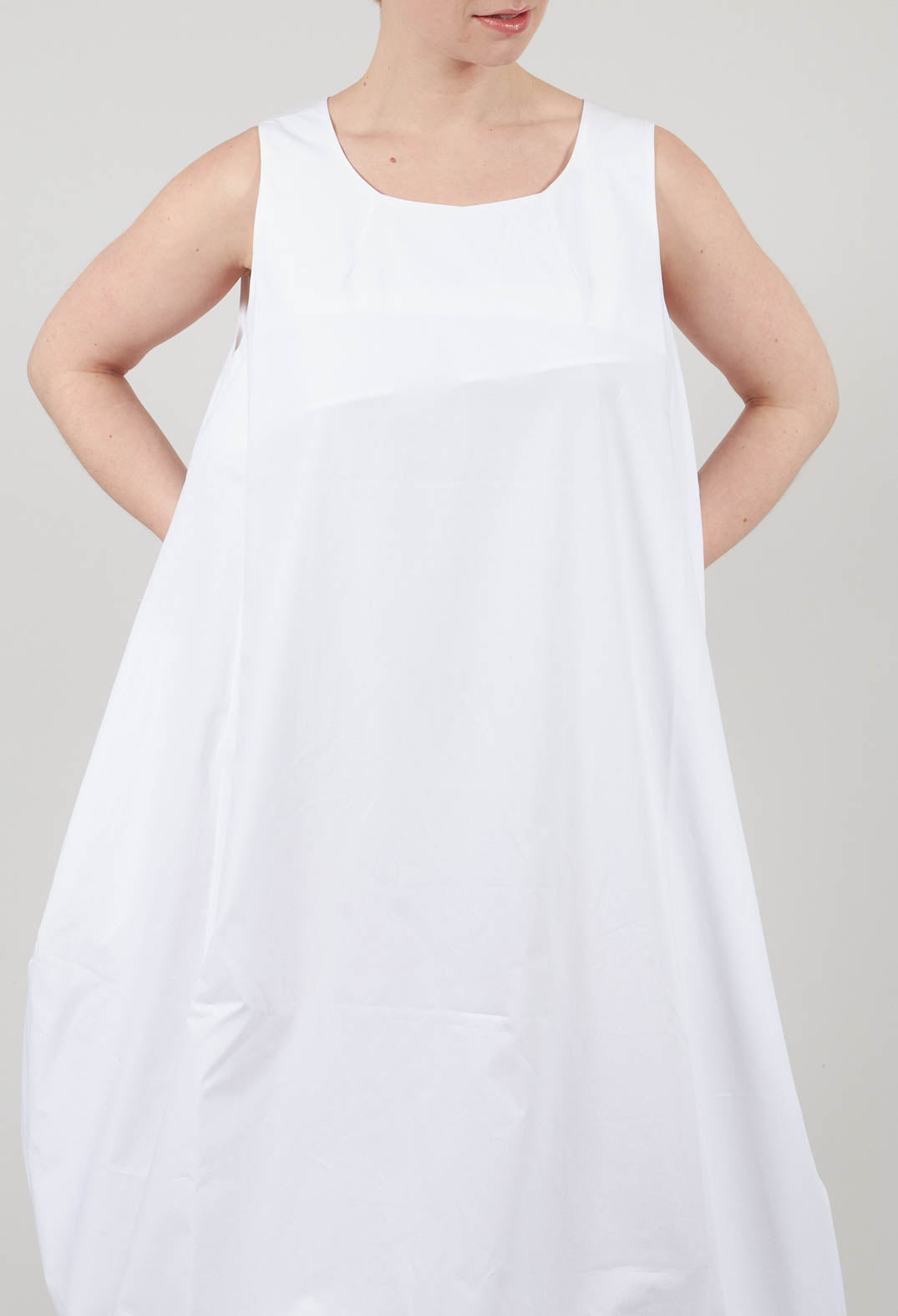 Wire Hem Dress in Off White