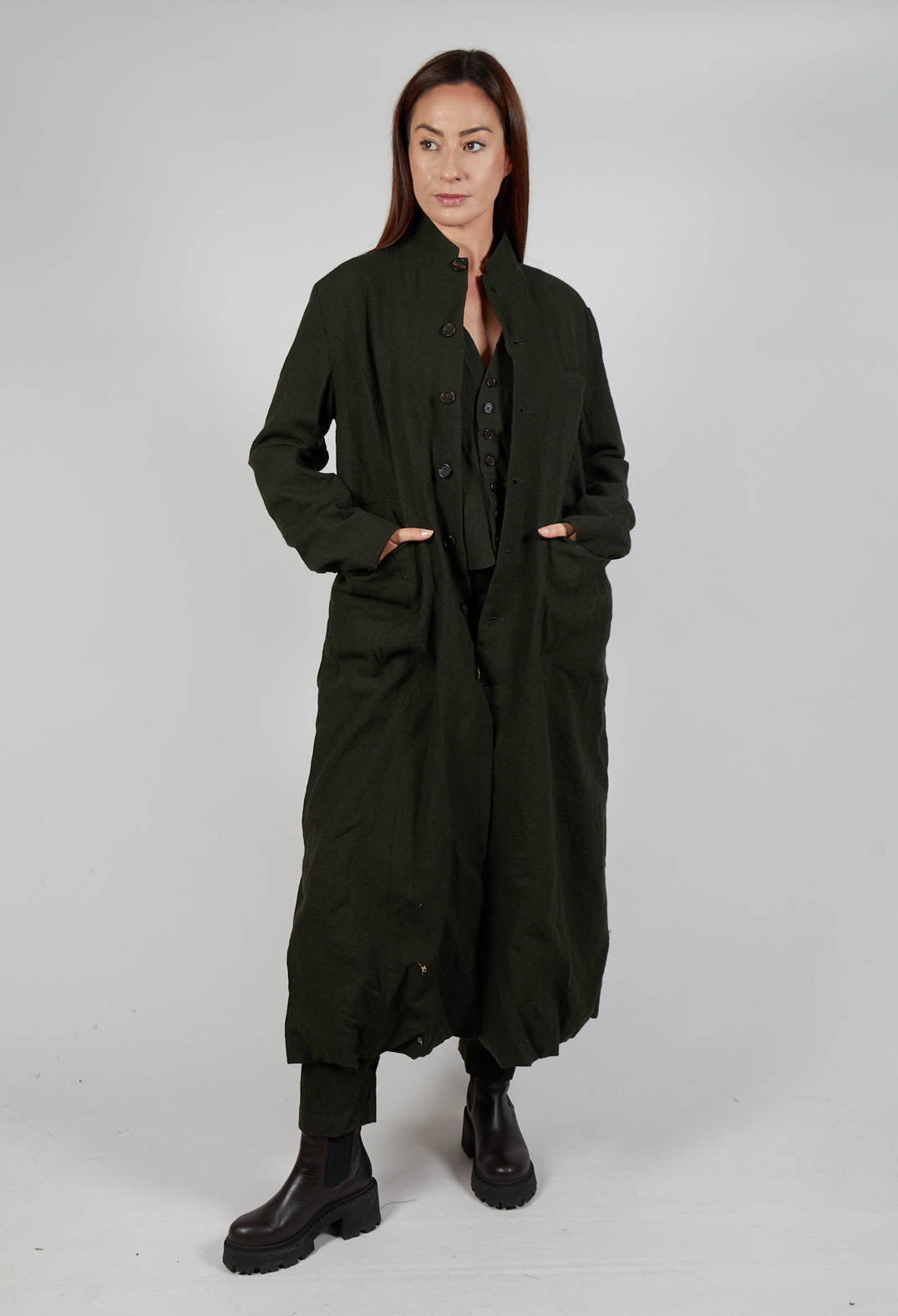 Wool Coat in Hunters Green