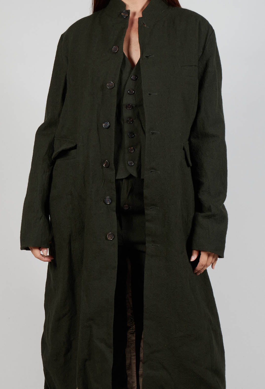 Wool Coat in Hunters Green