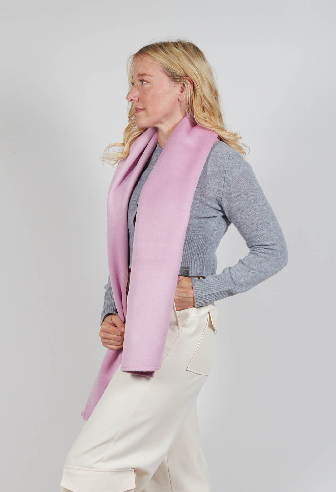 Wool Double Scarf in Bubblegum