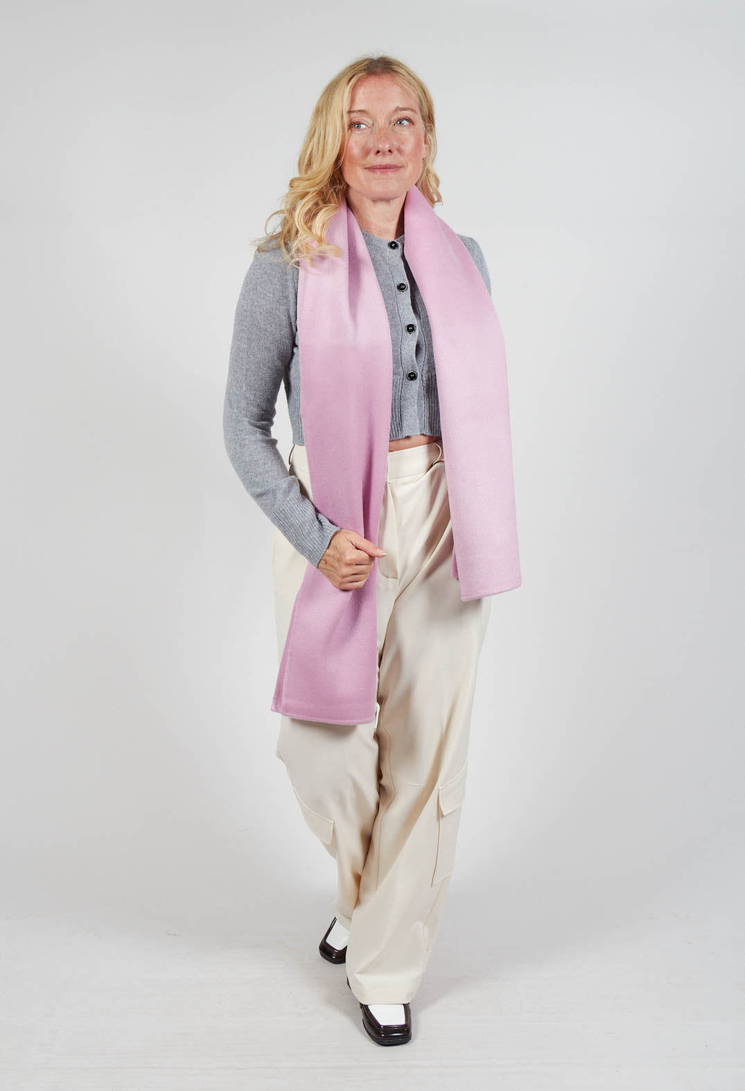 Wool Double Scarf in Bubblegum