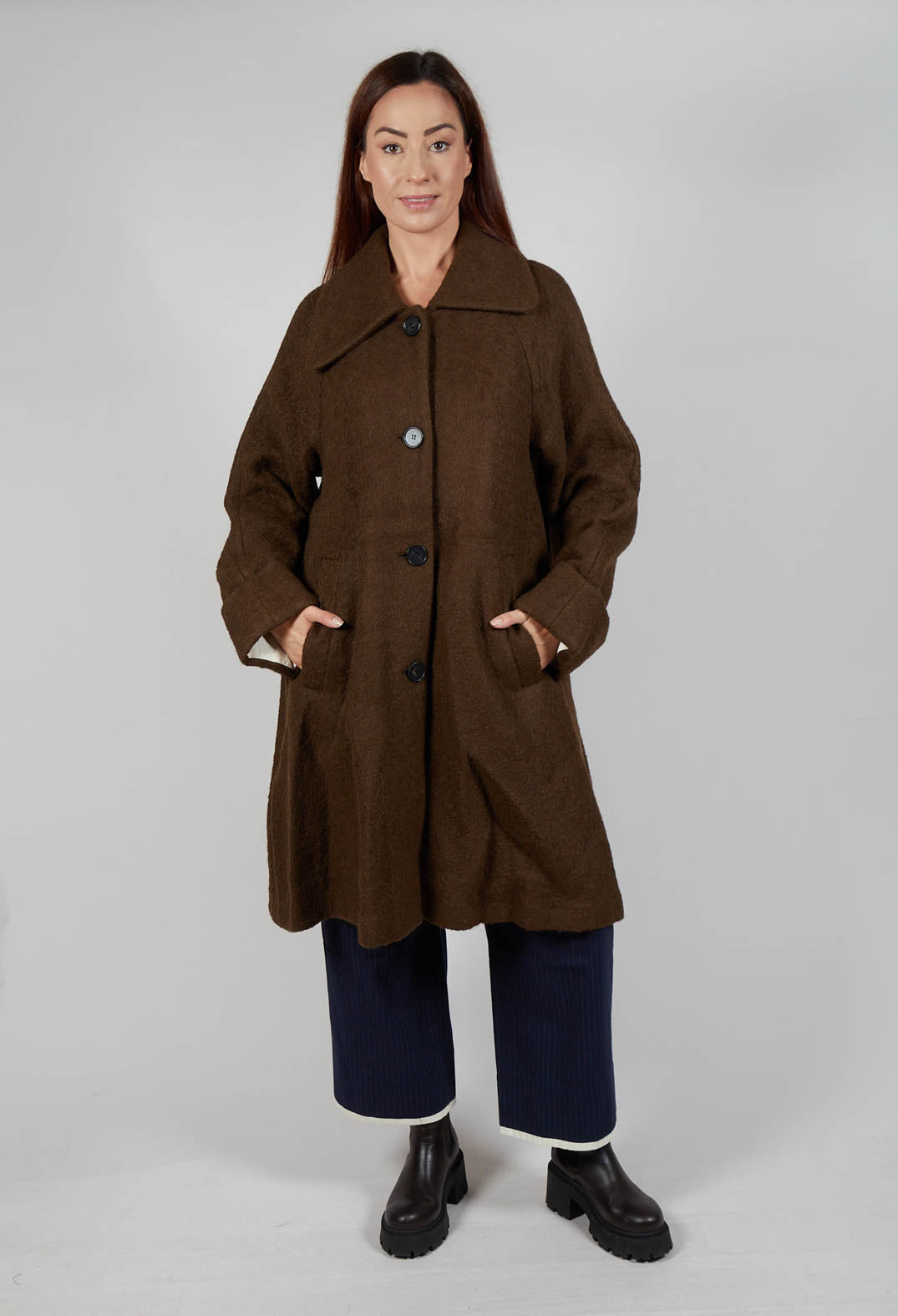 Wool Overcoat in Brown