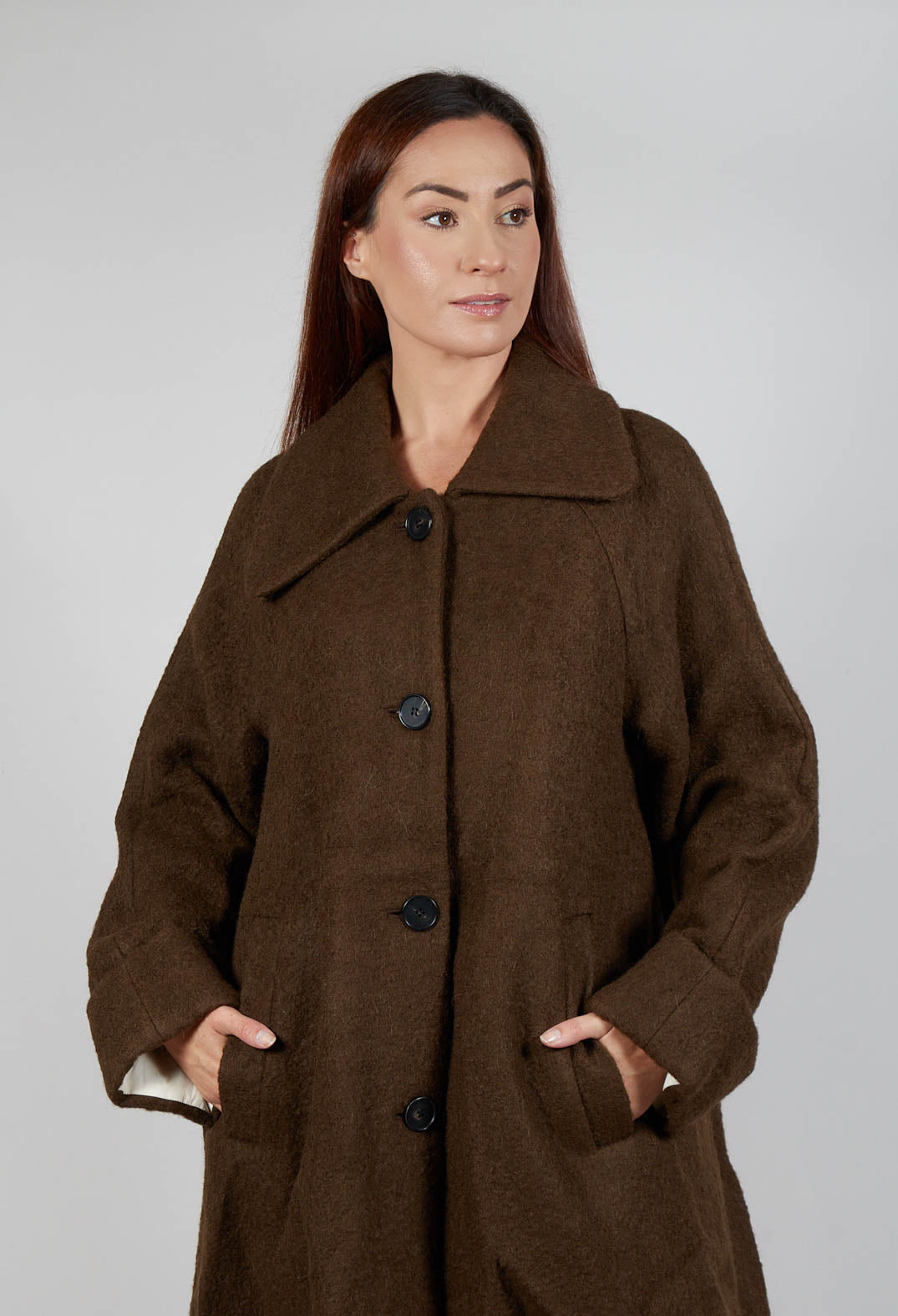 Wool Overcoat in Brown