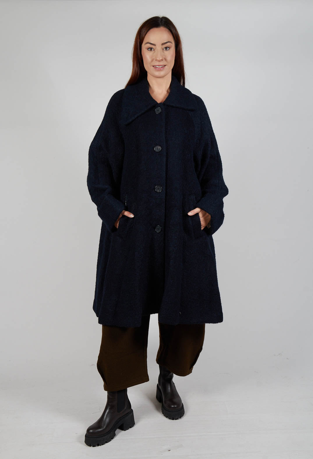 Wool Overcoat in Navy