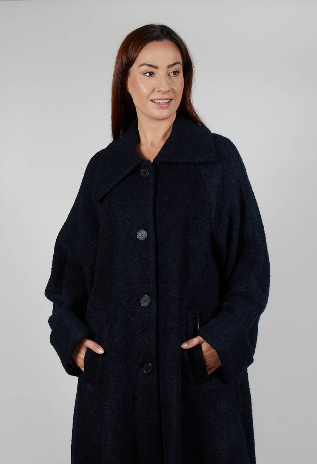 Wool Overcoat in Navy