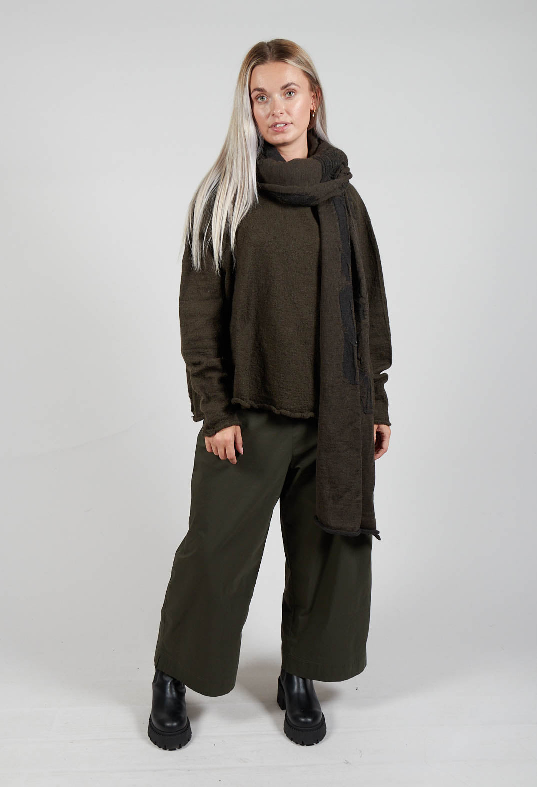 Wool Scarf in Jungle Jacquard