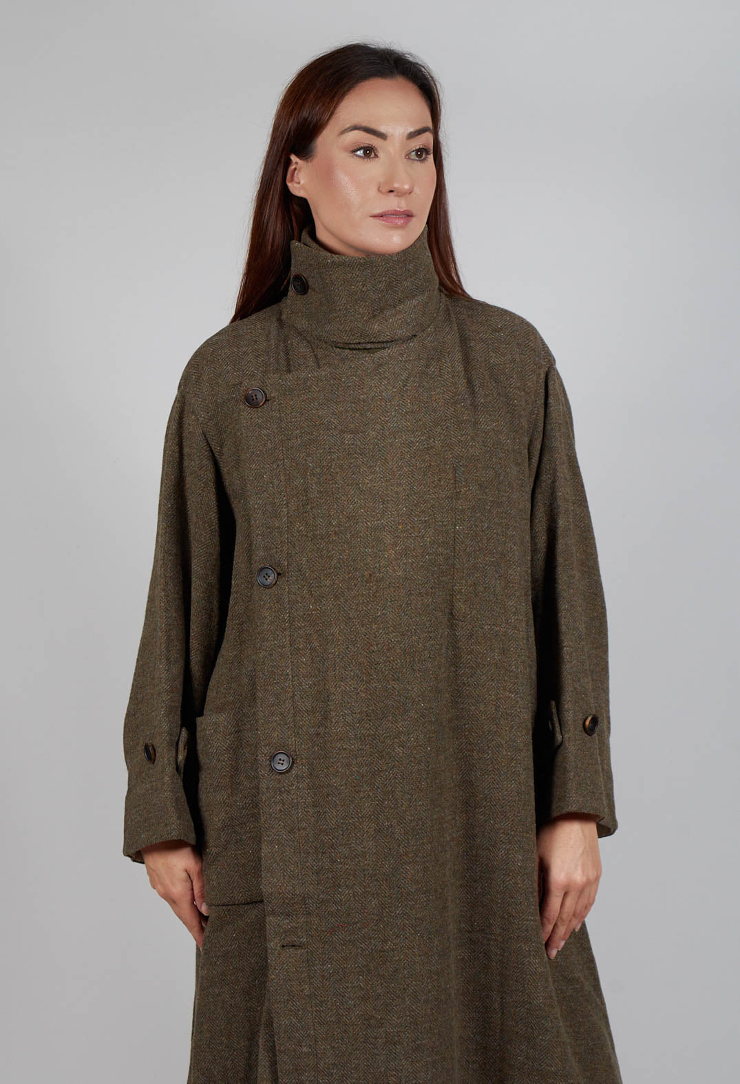 Wool Trench Coat in Grey