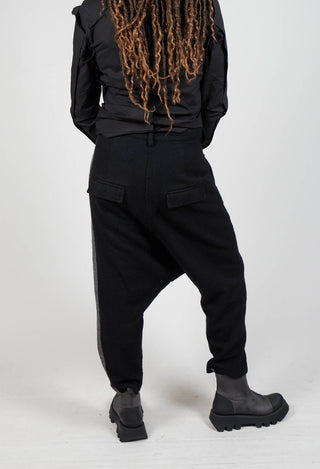 Wool Trousers in Black Stripe