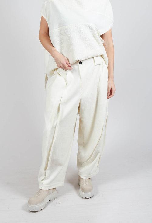 Wool Trousers in Cream