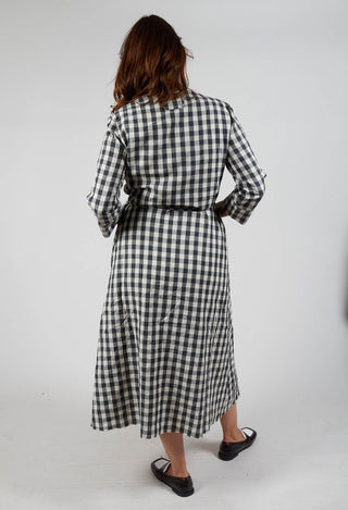 Wrap Dress in Asfalto Check