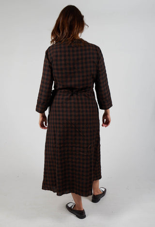 Wrap Dress in Ebano Check